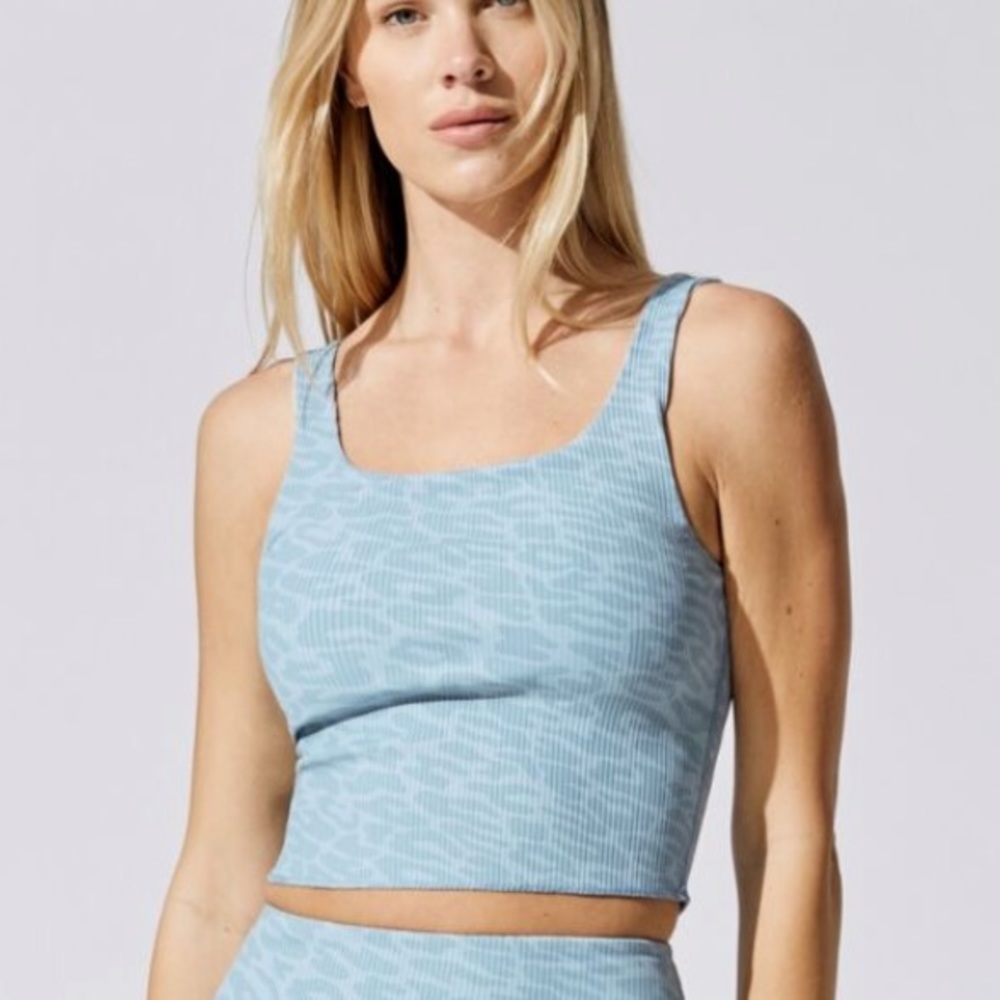 NWOT CARBON38 PRINTED RIBBED TANK S